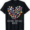 Hispanic Heritage Month all Countries Flags heart men women T-Shirt