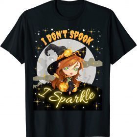 Classic Cute Witch Halloween Shirt Women Girls Don't Spook I Sparkle T-Shirt