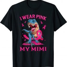 I Wear Pink For My Mimi Breast Cancer Awareness Grandma Kids T-Shirt