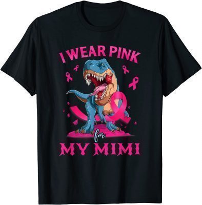 I Wear Pink For My Mimi Breast Cancer Awareness Grandma Kids T-Shirt