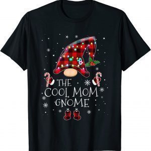 Cool Mom Gnome Buffalo Plaid Christmas Tree Light T-Shirt