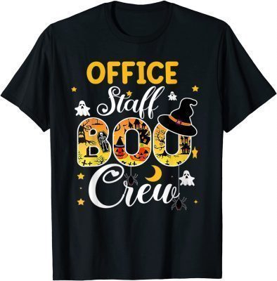 Office Staff Boo Crew Funny Halloween Matching Costume T-Shirt