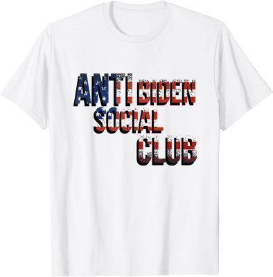 T-Shirt Anti Biden Social Club American Flag Retro Vintage