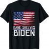 Bare Shelves Biden Conservative Liberal Impeach USA Flag T-Shirt