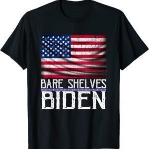 Bare Shelves Biden Conservative Liberal Impeach USA Flag T-Shirt
