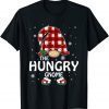 Hungry Gnome Buffalo Plaid Matching Family Christmas Pajama T-Shirt