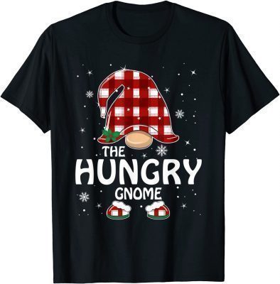 Hungry Gnome Buffalo Plaid Matching Family Christmas Pajama T-Shirt