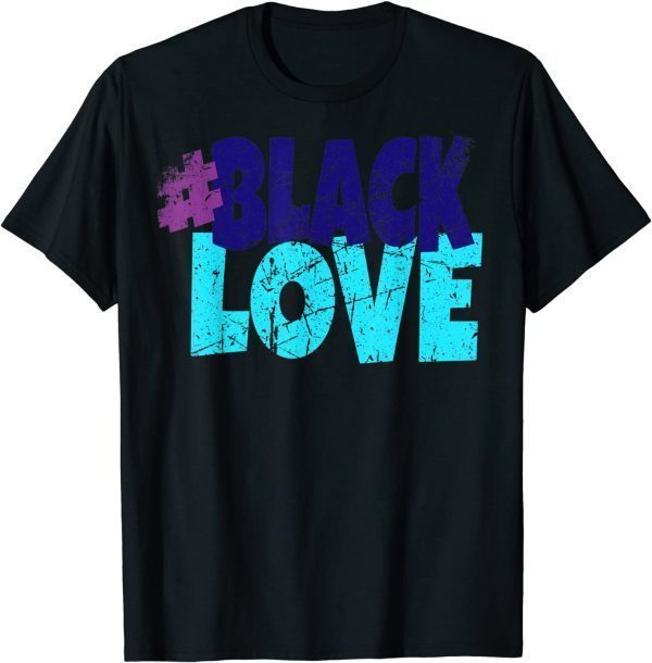 Vintagified Distressed Black Love Graphic Design Tee T-Shirt