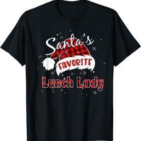 Funny Santa's Favorite Lunch Lady Christmas Matching Pajama T-Shirt