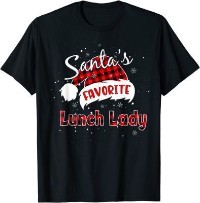 Funny Santa's Favorite Lunch Lady Christmas Matching Pajama T-Shirt