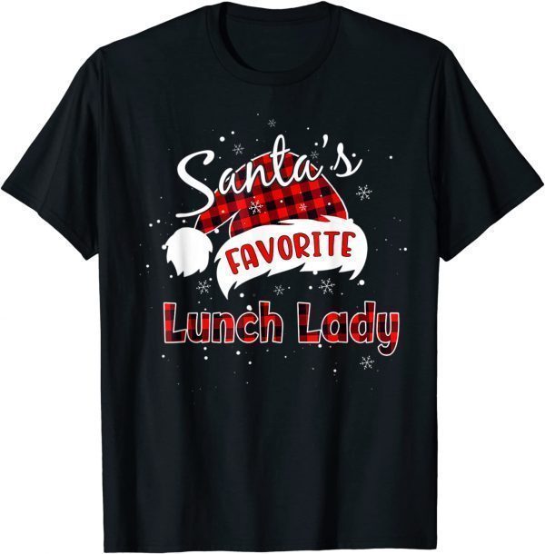 Funny Santa's Favorite Lunch Lady Christmas Matching Pajama T-Shirt