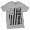 Tee Shirt Let's Go Brandon USA Flag Anti Biden Pro Donald Trump Mens Political
