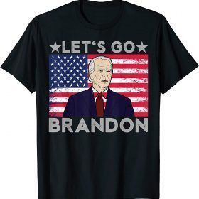 Biden Let's Go Brandon Conservative Anti Liberal US Flag Funny T-Shirt