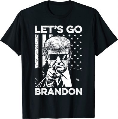 Funny Let's Go Brandon Conservative Anti Liberal US Flag T-Shirt