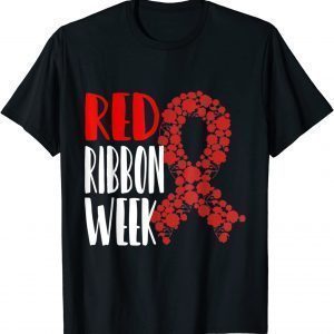 We Wear Red For Red Ribbon Week Awareness Rainbow Strong T-Shirt