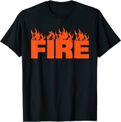 Classic FIRE Couple Matching DIY Last Minute Halloween Party Costume T-Shirt