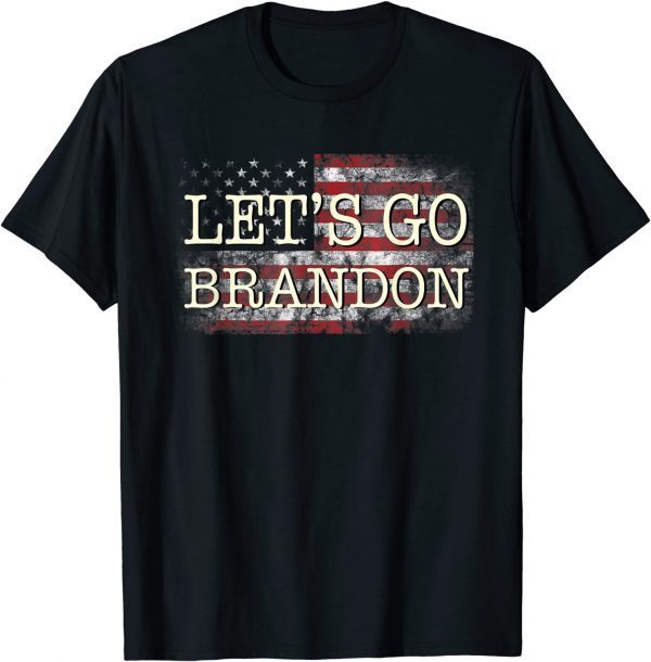 T-Shirt Let's Go Brandon Tee Conservative Anti Liberal US Flag