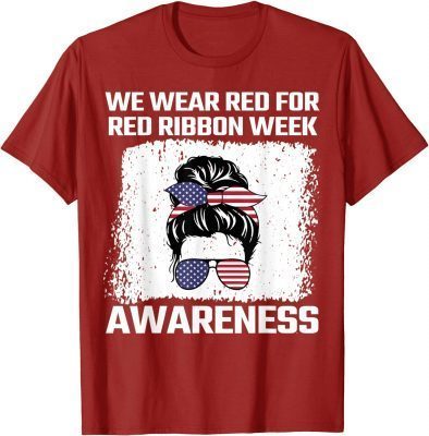 Official We Wear red For Red Ribbon Week Awareness T-Shirt