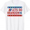 Anti Joe Biden Let's Go Brandon American Flag Impeach Biden white T-Shirt