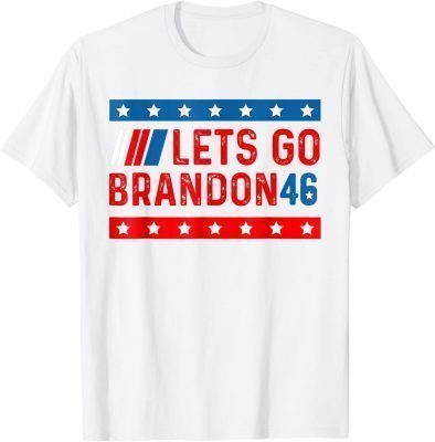 Anti Joe Biden Let's Go Brandon American Flag Impeach Biden white T-Shirt