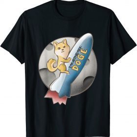 Dogecoin Riding Rocket to the Moon Tametheark Version 1 T-Shirt