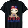2021 Let's Go Brandon Patriotic sloth bear T-Shirt