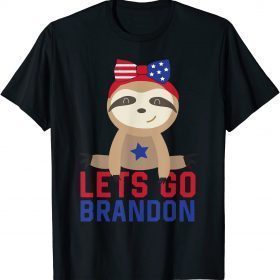 2021 Let's Go Brandon Patriotic sloth bear T-Shirt