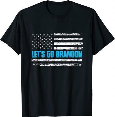 Official Let's Go Brandon Funny Men Women US Flag Vintage T-Shirt