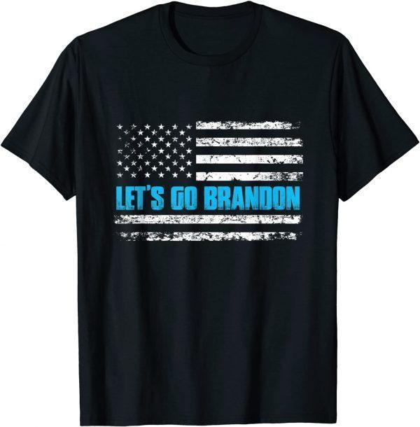 Official Let's Go Brandon Funny Men Women US Flag Vintage T-Shirt