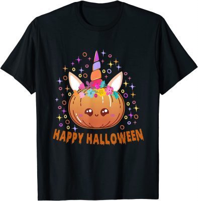 Halloween Cute Unicorn Pumpkin Costume Happy Halloween 2021 T-Shirt