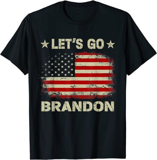 Funny Let's Go Brandon American Flag Impeach 46 T-Shirt