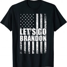 2021 Impeach 46 Chant Let's Go Brandon Conservative Anti Liberal US Flag TShirt