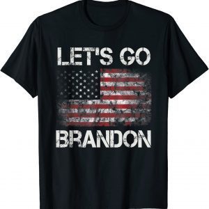 Funny Anti Biden, Let's Go Brandon Conservative Anti Liberal US Flag T-Shirt