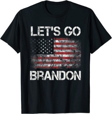 Funny Anti Biden, Let's Go Brandon Conservative Anti Liberal US Flag T-Shirt