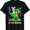 Unicorn Riding Dinosaur Let's Go Brandon T-Shirt