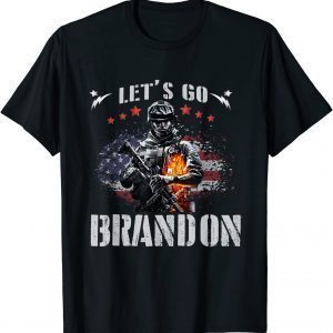 Let's Go Brandon Veteran US Army Battle Flag Funny Gift T-Shirt