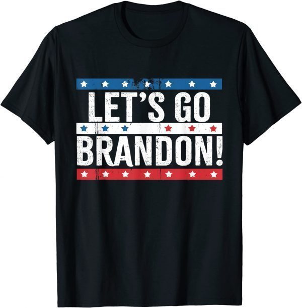 T-Shirt Impeach 46 Lets Go Brandon Us Flag Colors Vintage