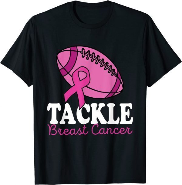Official Tackle breast cancer awareness football survivor pink ribbon T-Shirt
