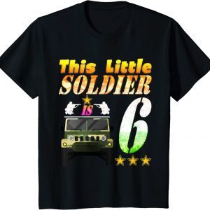 Kids 6 Year Old Soldier 6th Military army soldier birthday party T-Shirt