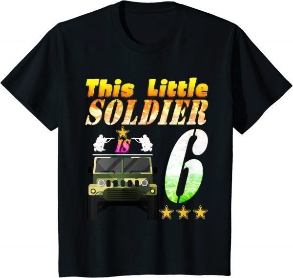 Kids 6 Year Old Soldier 6th Military army soldier birthday party T-Shirt