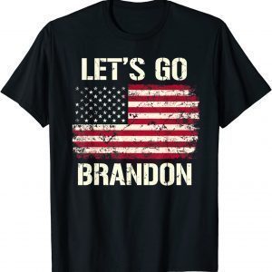 Let's Go Brandon US Flag Funny Men Women Vintage T-Shirt