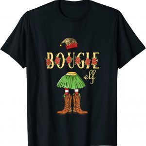 I'm the Bougie Christmas Cowboy Elf ,Leopard Print Womens T-Shirt