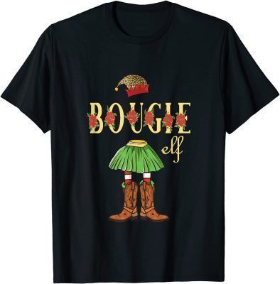 I'm the Bougie Christmas Cowboy Elf ,Leopard Print Womens T-Shirt