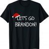 Christmas Let's Go Brandon Shirt Santa Hat Xmas T-Shirt
