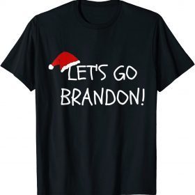 Christmas Let's Go Brandon Shirt Santa Hat Xmas T-Shirt