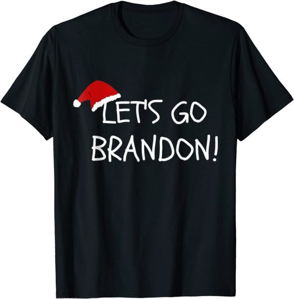 Christmas Let's Go Brandon Shirt Santa Hat Xmas T-Shirt