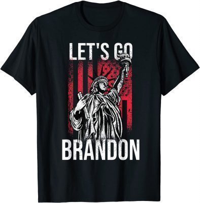Let's Go Brandon ,FJB Chant Biden Conservative Anti Liberal US Flag T-Shirt