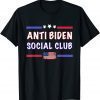 Anti Biden Social Club Distressed US Flag T-Shirt