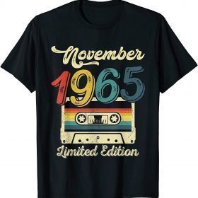 Official Vintage November 1965 Cassette 56th Birthday Decorations T-Shirt