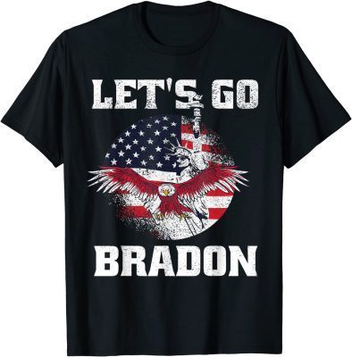 Funny Let's Go Brandon ,Biden Conservative Anti Liberal US Flag FJB Anti Biden T-Shirt